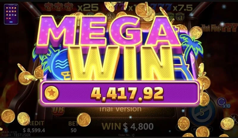 Hot Fire 777 - big win on Prize Line